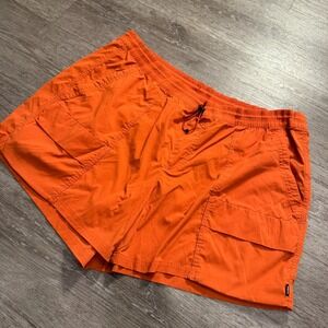 REI‎ Coop Shorts Mens 2XL Orange Cargo Nylon Outdoor Gorpcore 5" Elastic Waist